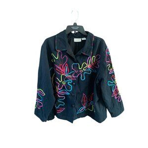 Vintage y2k Studio Works Womens Size 2X Art to Wear Jacket Coat embellished mult